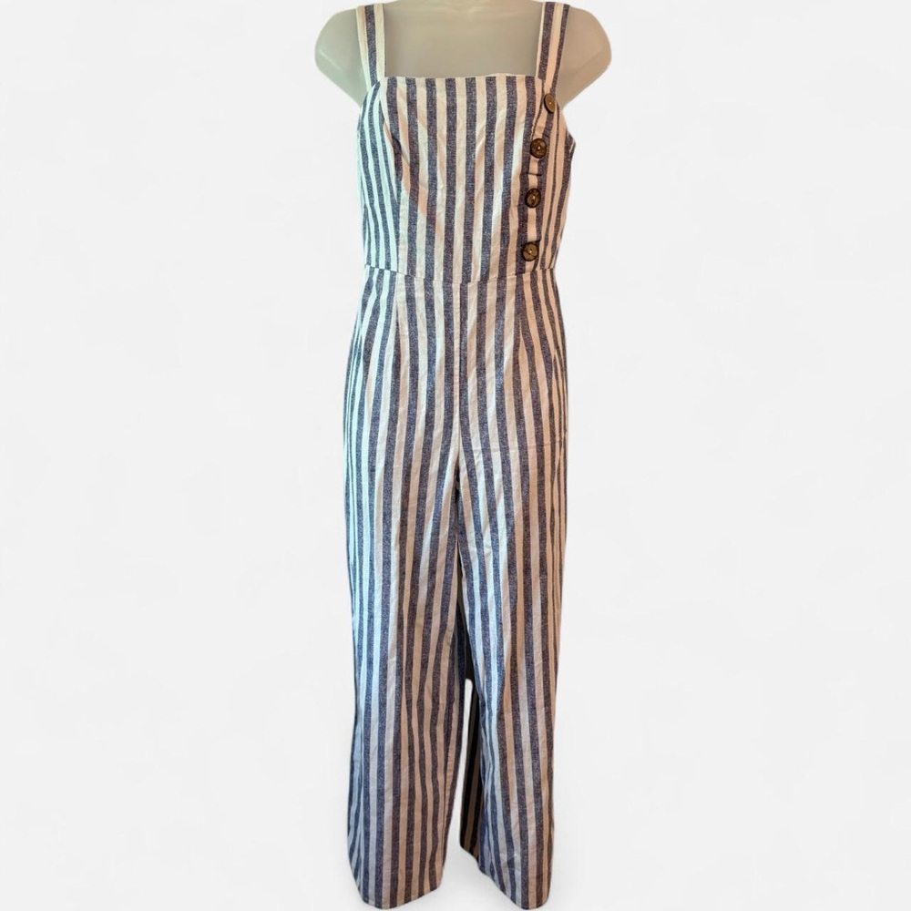 Kingston Gray Linen Blend Jumpsuit
